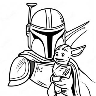 Page A Colorier Du Mandalorian Avec Baby Yoda 70624-58381