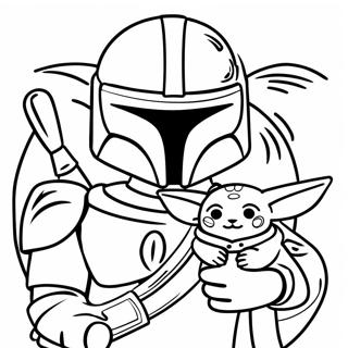 Page A Colorier Du Mandalorian Avec Baby Yoda 70624-58382