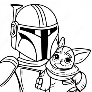 Page A Colorier Du Mandalorian Avec Baby Yoda 70624-58383