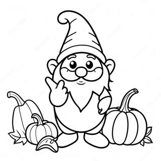 Page A Colorier Du Gnome De Thanksgiving Festif Avec Citrouille 70644-58410