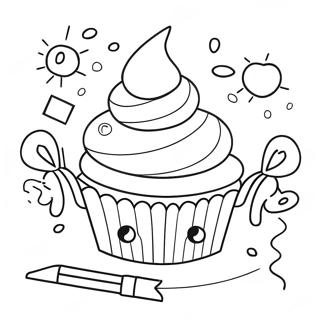 Page A Colorier Patisserie De Cupcake Delicieux 7065-5750