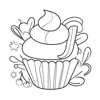 Page A Colorier Patisserie De Cupcake Delicieux 7065-5752