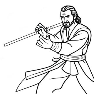 Page A Colorier Le Duel Au Sabre Laser De Qui Gon Jinn 70754-58497