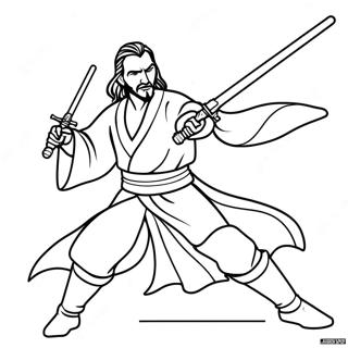 Page A Colorier Le Duel Au Sabre Laser De Qui Gon Jinn 70754-58499