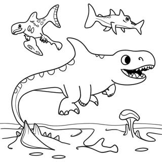 Requin Dinosaure Pages À Colorier