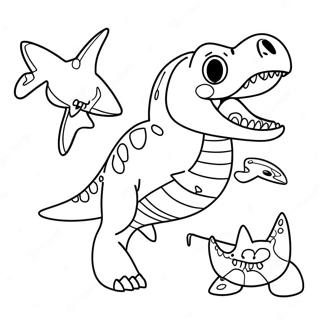 Page A Colorier Dinosaure Requin 70813-58544