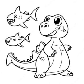 Page A Colorier Dinosaure Requin Amical 70814-58527