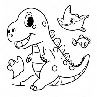 Page A Colorier Dinosaure Requin Amical 70814-58528