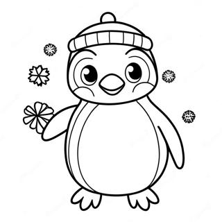 Pingouin De Noël Pages À Colorier