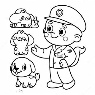 Page A Colorier Veterinaire Mignon Avec Des Animaux 7095-5774