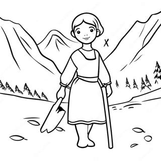 Page A Colorier De Heidi Dans Les Magnifiques Alpes 70964-58659