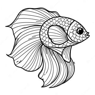 Page A Colorier Poisson Betta Colore Avec Nageoires Flottantes 71044-58724