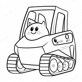 Page A Colorier Skid Steer Mignon Avec Un Visage De Dessin Anime 7105-5781