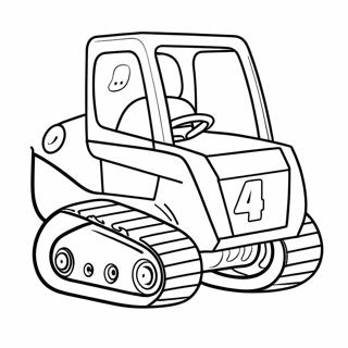 Page A Colorier Skid Steer Mignon Avec Un Visage De Dessin Anime 7105-5784