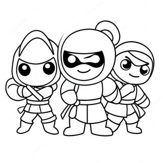 Page A Colorier De Hello Ninja Mignon Avec Des Amis 71114-58779