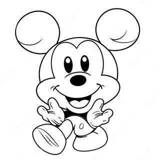 Page A Colorier Visage Heureux De Mickey Mouse 71204-58866