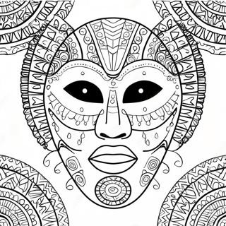 Masque Africain Pages À Colorier