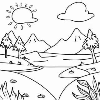 Page A Colorier De Paysage Ensoleille 71264-58897