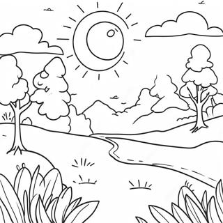 Page A Colorier De Paysage Ensoleille 71264-58898