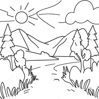 Page A Colorier De Paysage Ensoleille 71264-58899