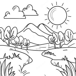 Page A Colorier De Paysage Ensoleille 71264-58900