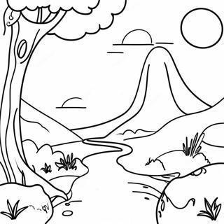 Page A Colorier Paysage De Jeu Video Fantastique 712-569