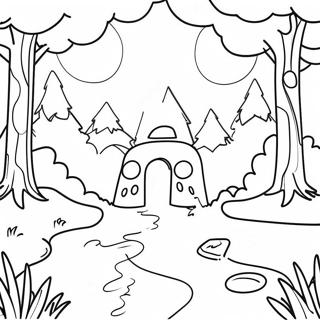 Page A Colorier Paysage De Jeu Video Fantastique 712-570