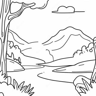 Page A Colorier Paysage De Jeu Video Fantastique 712-571