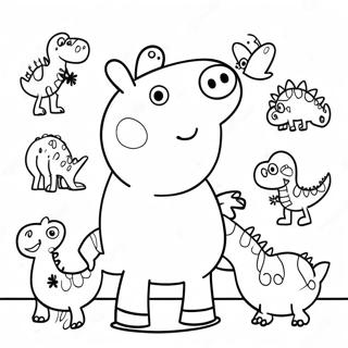 Page A Colorier De Peppa Pig Avec Des Dinosaures Colores 71394-59002