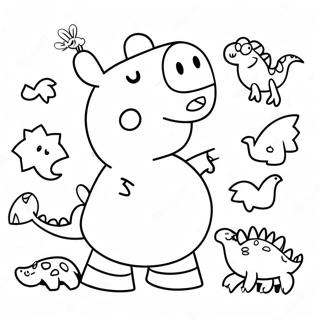 Page A Colorier De Peppa Pig Avec Des Dinosaures Colores 71394-59003