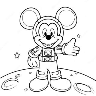 Page A Colorier De Mickey Mouse Dans Une Combinaison Spatiale Coloree 71434-59030