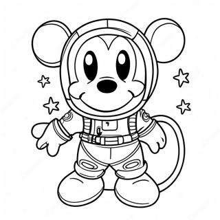 Page A Colorier De Mickey Mouse Dans Une Combinaison Spatiale Coloree 71434-59031