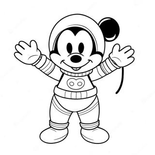 Page A Colorier De Mickey Mouse Dans Une Combinaison Spatiale Coloree 71434-59032