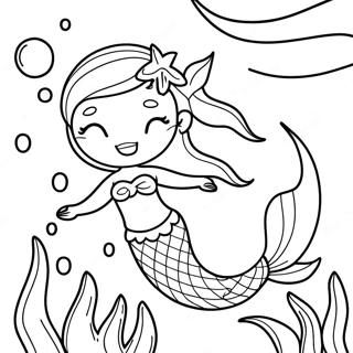 Page A Colorier De La Sirene Sous Marine Avec Un Dauphin Amical 71534-59112