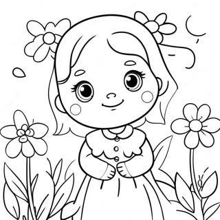 Page A Colorier Dabigail Mignonne Avec Des Fleurs 71554-59131