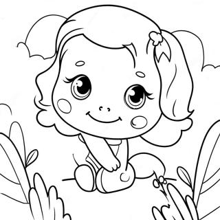 Page A Colorier Dabigail Mignonne Avec Des Fleurs 71554-59132