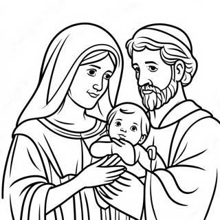 Page A Colorier De Marie Et Joseph Avec Le Bebe Jesus 71664-59242