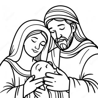 Page A Colorier De Marie Et Joseph Avec Le Bebe Jesus 71664-59243