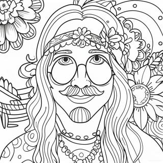 Page A Colorier Hippie Psychedelique 71673-59218