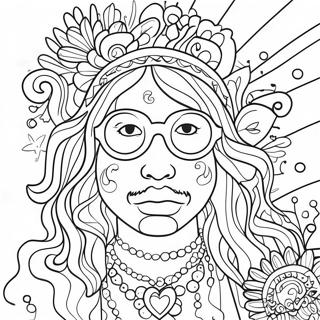 Page A Colorier Hippie Psychedelique 71673-59219