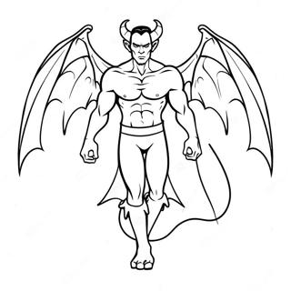 Page A Colorier Vampire Demon Gothique Avec Des Ailes 71684-59229