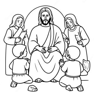 Page A Colorier Jesus Enseignant Aux Enfants 71694-59234