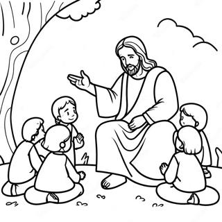 Page A Colorier Jesus Enseignant Aux Enfants 71694-59235