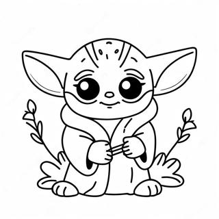 Page A Colorier De Baby Yoda En Lapin De Paques 71723-59263