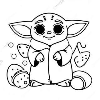 Page A Colorier De Baby Yoda Avec Des Oeufs De Paques 71724-59269