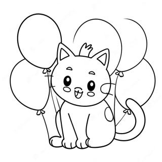 Page A Colorier De Splat Le Chat Avec Des Ballons Colores 71824-59342