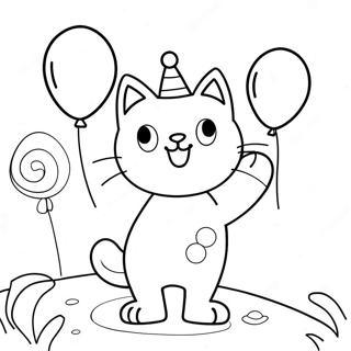 Page A Colorier De Splat Le Chat Avec Des Ballons Colores 71824-59344