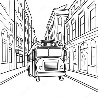 Page A Colorier Bus De Ville Colore Circulant En Ville 71974-59466