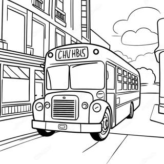 Page A Colorier Bus De Ville Colore Circulant En Ville 71974-59467