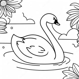 Page A Colorier De Cygne Elegant Dans Leau 72094-59565